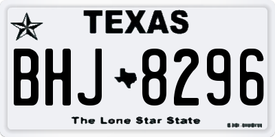 TX license plate BHJ8296