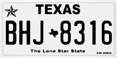 TX license plate BHJ8316