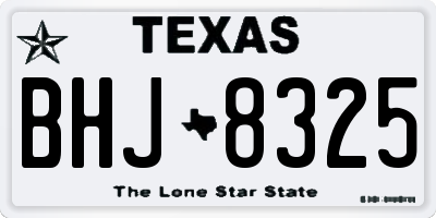 TX license plate BHJ8325