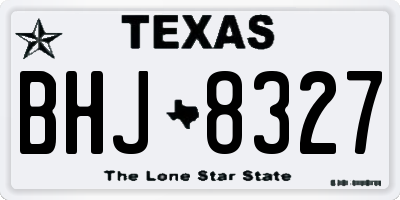 TX license plate BHJ8327