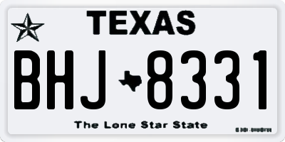 TX license plate BHJ8331