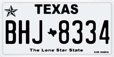 TX license plate BHJ8334