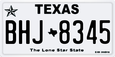 TX license plate BHJ8345