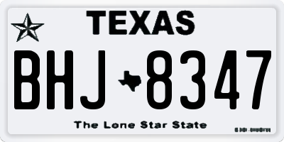 TX license plate BHJ8347