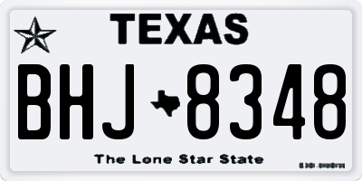 TX license plate BHJ8348