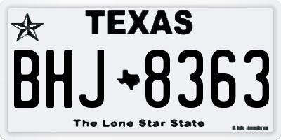 TX license plate BHJ8363