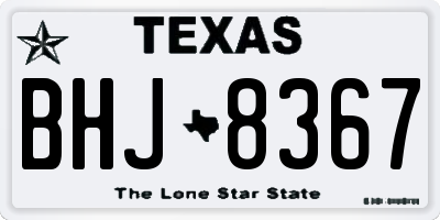 TX license plate BHJ8367
