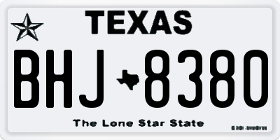 TX license plate BHJ8380
