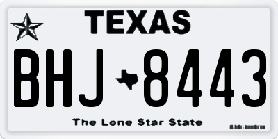TX license plate BHJ8443