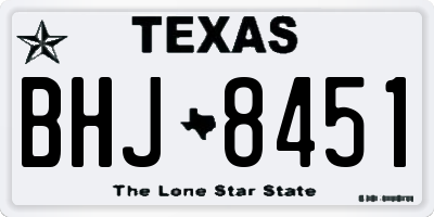 TX license plate BHJ8451