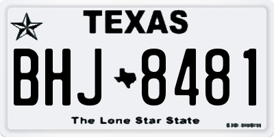 TX license plate BHJ8481