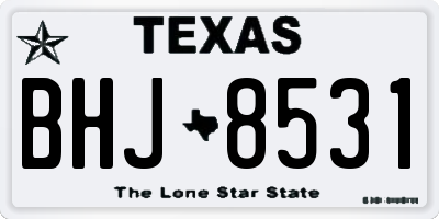TX license plate BHJ8531