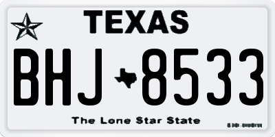 TX license plate BHJ8533