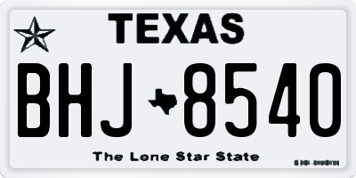 TX license plate BHJ8540