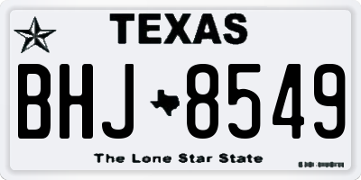 TX license plate BHJ8549
