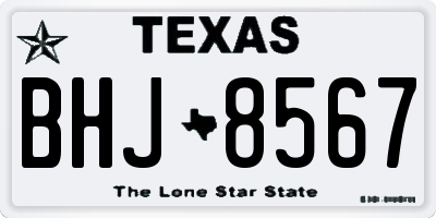 TX license plate BHJ8567