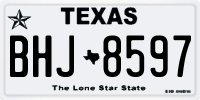 TX license plate BHJ8597