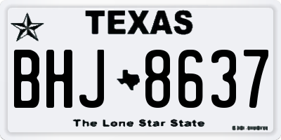 TX license plate BHJ8637
