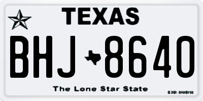 TX license plate BHJ8640