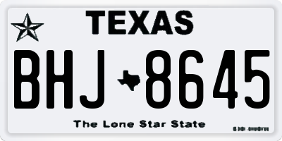 TX license plate BHJ8645