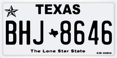 TX license plate BHJ8646