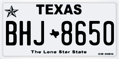 TX license plate BHJ8650
