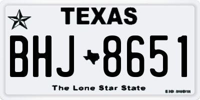 TX license plate BHJ8651