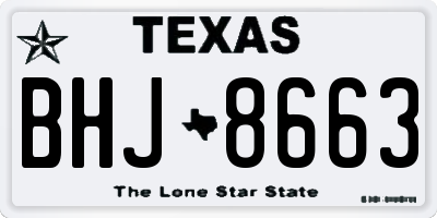 TX license plate BHJ8663