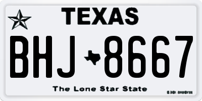 TX license plate BHJ8667