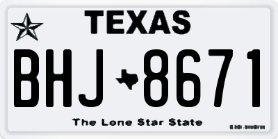 TX license plate BHJ8671