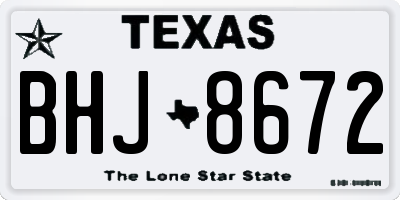 TX license plate BHJ8672