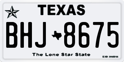 TX license plate BHJ8675