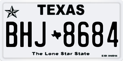 TX license plate BHJ8684