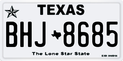TX license plate BHJ8685