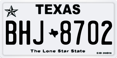 TX license plate BHJ8702