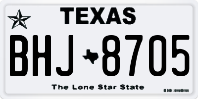 TX license plate BHJ8705