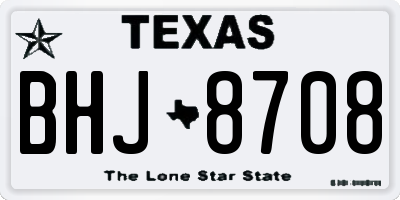 TX license plate BHJ8708