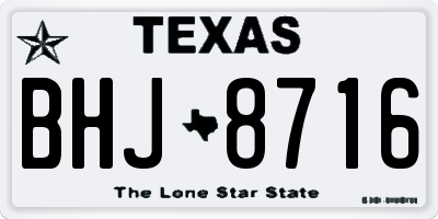 TX license plate BHJ8716