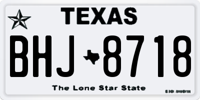 TX license plate BHJ8718