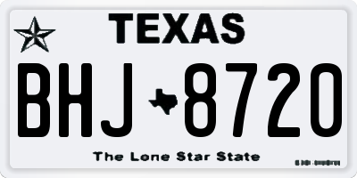 TX license plate BHJ8720