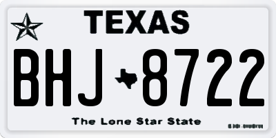 TX license plate BHJ8722