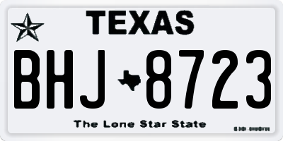 TX license plate BHJ8723