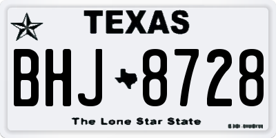 TX license plate BHJ8728