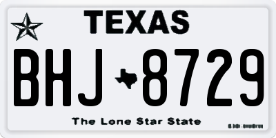TX license plate BHJ8729