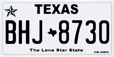 TX license plate BHJ8730