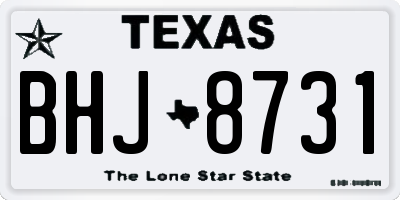 TX license plate BHJ8731