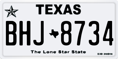 TX license plate BHJ8734