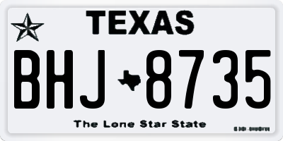 TX license plate BHJ8735