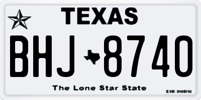 TX license plate BHJ8740