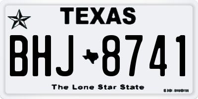 TX license plate BHJ8741
